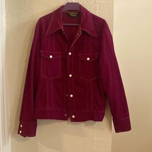 Vintage 1970s 70s Sears The Men’s Store Sporstwear Maroon Snap Jacket